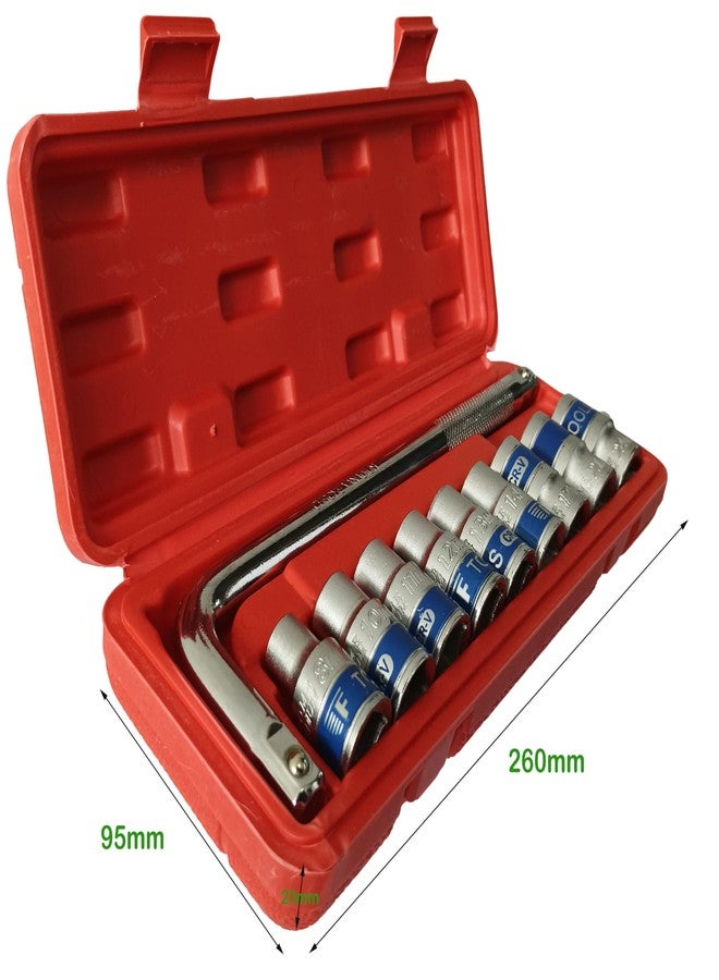 Inditrust مجموعة مقابض مفاتيح ربط من الكروم والفاناديوم من إنديتراست، 10 قطع، مقاس 1/2 بوصة، مناسبة لصناديق الأدوات، و ... - Image 2
